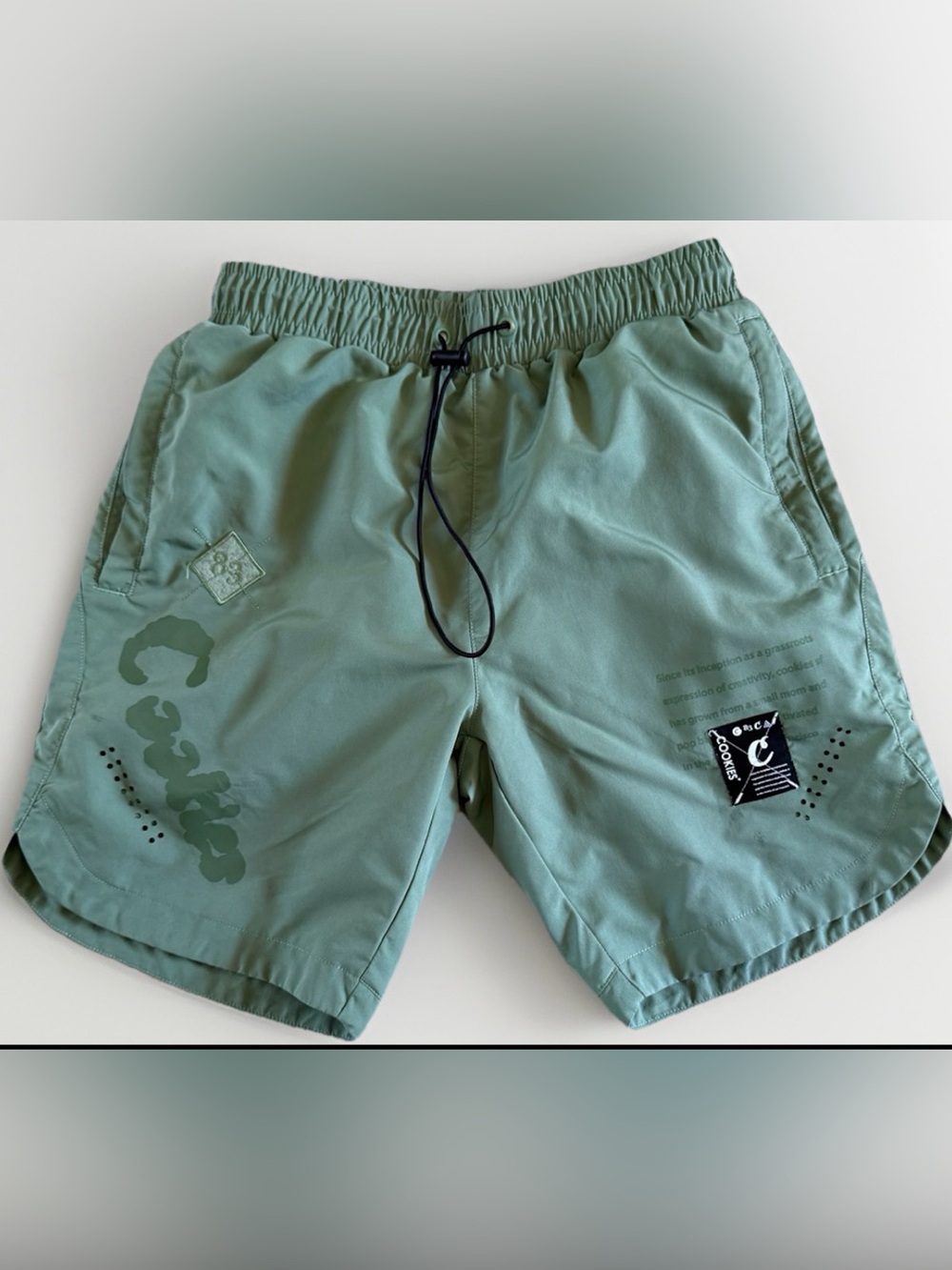 Cookies Green Swim Trunks Men’s Medium Streetwear Shorts
